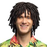 Boland 86391 - Pruik Levi met korte dreadlocks, zwart, synthetisch haar, kapsel met dreadlocks voor kostuum, verkleedkleding voor carnaval, Halloween en vrijgezellenfeest