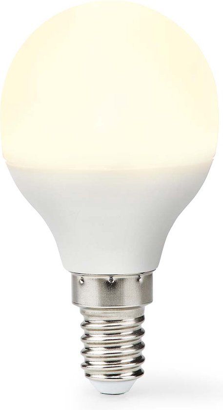 Nedis LED Lamp E14 G45 4.9W 470lm 2700K Warm White Frosted - 1 Piece