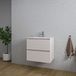 Saniclass Chaci Badkamermeubelset - 60x45x55cm - keramische wastafel glans wit - 1 wasbak - 1 kraangat - 2 lades - mat cotton (beige)