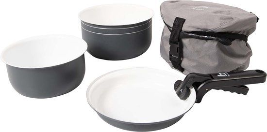 Bo-Camp Pannenset Trekking 5-Delig - Keramische Coating - Aluminium - Antraciet
