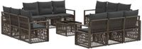vidaXL Tuinbankenset 13 st Grijs poly rattan