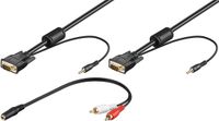 Goobay 95407 15 m VGA (D-Sub) + 3.5mm Zwart