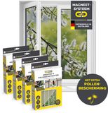 EASYmaxx Insect Protect insecten- & pollenhor | met magnetische bevestiging | vliegenhor raam | pollenhor | voor ramen tot 130 x 150 cm | grijs, 4 stuks