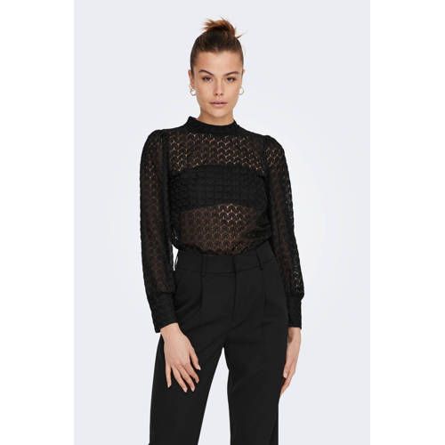 JDY Avery Top with Lace - Black