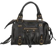 Erisia Sac bandoulière femme suède imprimé Sangle amovible Italie Noir B UNICA 25x15x10 cm