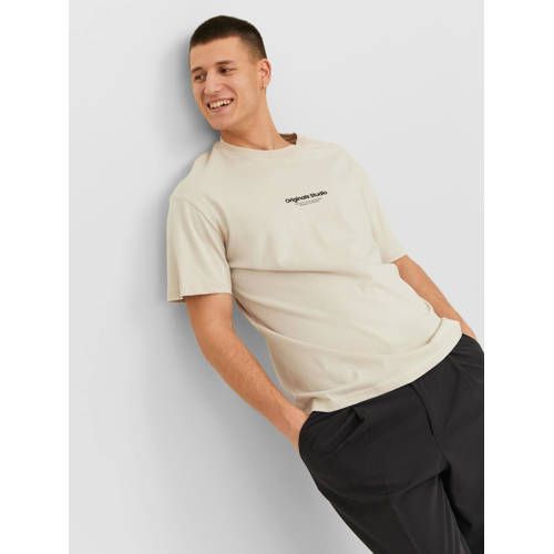 JACK & JONES ORIGINALS JORVESTERBRO Oversized T-shirt - Grijs met Print