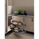 Häfele UTENSIO ST10 PLUS GLIDE CORNER meuble d'angle extractible pivotant avec 2 tablettes à gauche, 40 kg, largeur caisson 800 mm, largeur porte 400 mm, hauteur libre 666-805 mm