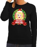 Bellatio Decorations Shoppartners Bv Foute kersttrui / sweater - zwart - Do You Want Me voor dames S
