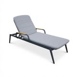 LUX outdoor living Malta ligbed antraciet | aluminium + teak | antraciet | 186cm