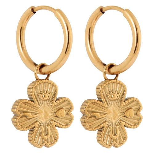 Label Kiki Kiki Label gold plated oorbellen Wish me Luck Hoops