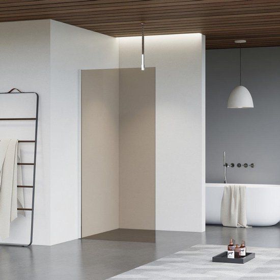 FortiFura Galeria Inloopdouche - 50x200cm - Rookglas - Chroom