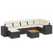 vidaXL Loungeset met kussens, polyrattan, zwart