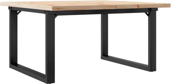 vidaXL Salontafel O-frame 80x80x45,5 cm grenenhout en staal