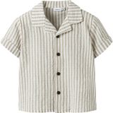 NAME IT NMMFEDENIS SS SHIRT Jongens Overhemd Kasteel Grijs Gestreept Katoen