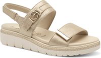 Tamaris - Platte sandalen - Beige - Nubuck - Maat 39
