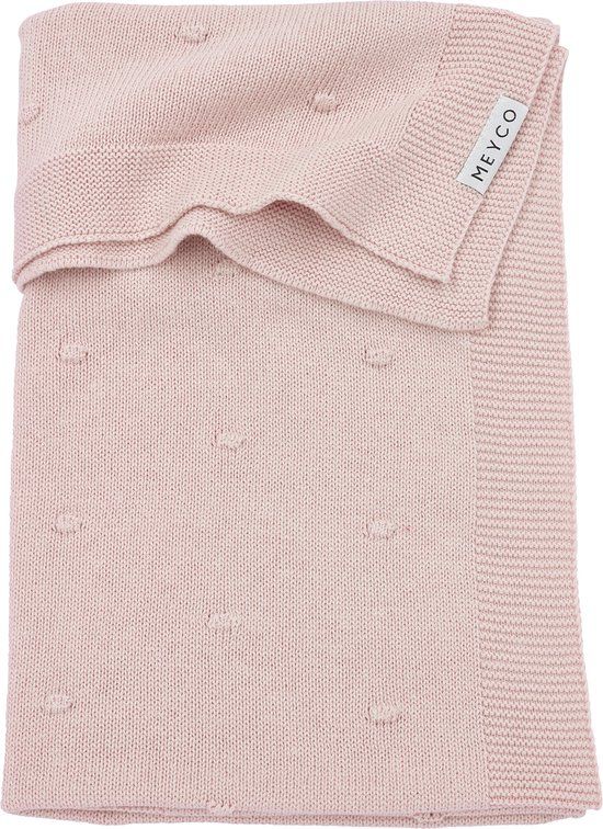 Meyco Baby Mini Knots Ledikant Deken - Soft Pink - 100x150cm