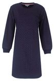 Tenderness Dames Nachthemd - Lange Mouwen - Fleece - Donker Blauw - Maat XXL