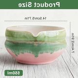 Bol Matcha-kom Céramique avec couvercle, glacé avec aquarelle sur Porcelaine, adapté aux cérémonies de Matcha, capacité 550 ml, livré dans un coffret cadeau