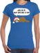Bellatio Decorations Shoppartners Bv Luiaard Kerstshirt / Kerst t-shirt Wake me up when christmas is over blauw voor dames - Kerstkleding / Christmas outfit M