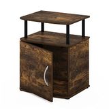 Furinno Utility Design End, Bijzettafel, Nachtkastje, Engineered Wood, Amber Pine/Zwart, 1-Pack