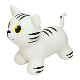 GERARDO'S Toys My First Jumpy Opblaasbaar kasteel voor kinderen vanaf 1 jaar, Bouncy Hopper Ride on Animal White Cat met pomp, voor peuters, binnen en buiten
