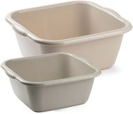 PLASTICFORTE Afwasteilen set - Afwasbak - Kunststof - 15 en 25 liter - Beige