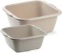 PLASTICFORTE Afwasteilen set - Afwasbak - Kunststof - 15 en 25 liter - Beige