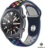 Strap-it Samsung Galaxy Watch 3 sport band 45mm - donkerblauw/kleurrijk