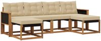 vidaXL Bank loungeset 6 zitplaatsen Natuurlijk en beige