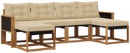 vidaXL Bank loungeset 6 places Naturel et beige