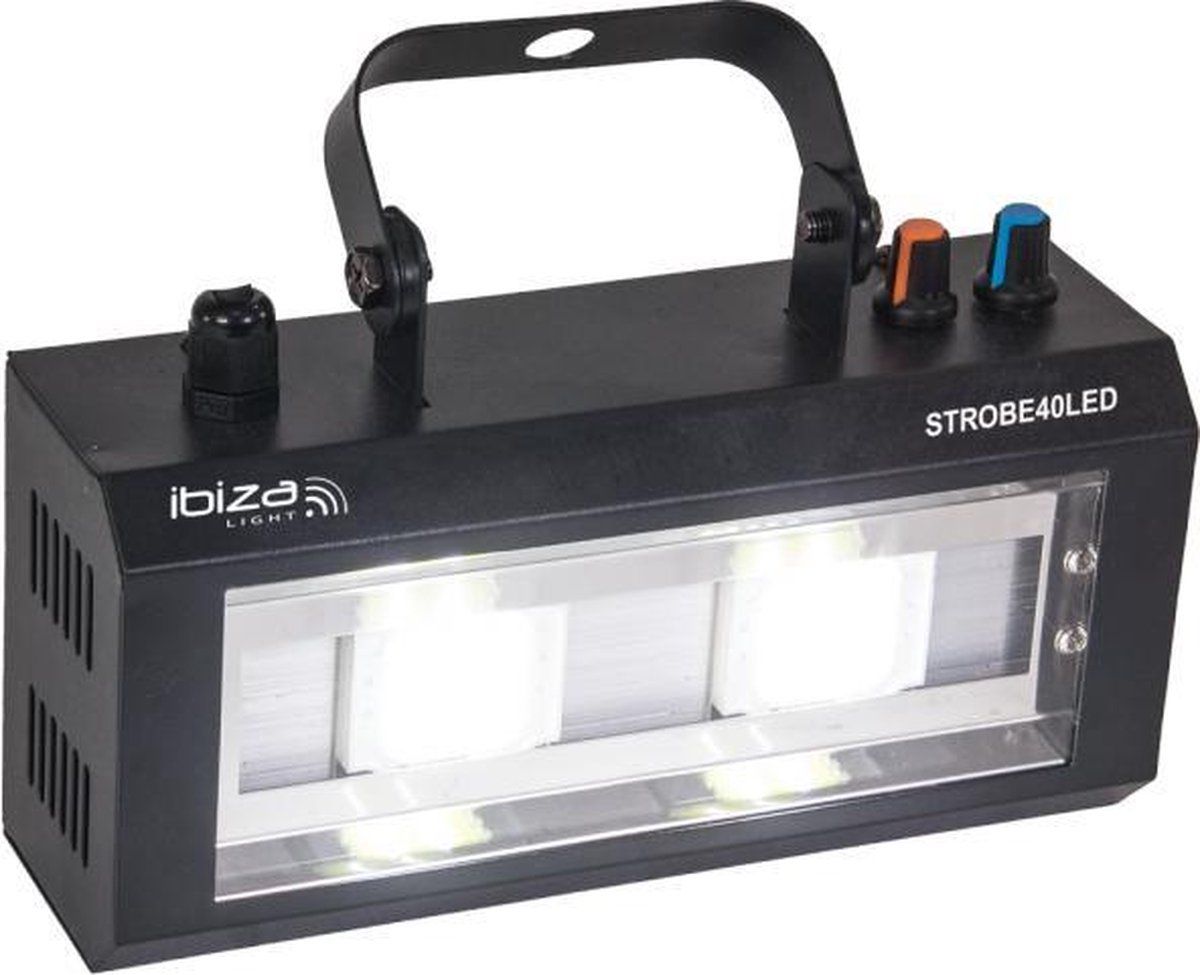 Ibiza STROBE40LED - LED Stroboscoop - 2 x 20W - Zwart