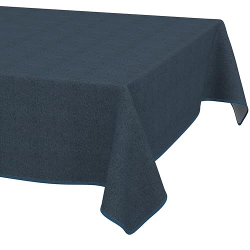 ANRO Tafelkleed Donkerblauwe linnenlook 140x100cm