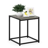 Furinno Camnus bijzettafel met 1 legplank, hout, Frans eiken/grijs, 40 x 40 x 45,29 cm