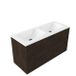 Saniclass Holz Frame Badkamermeubelset - 120x45x77.5cm - Torino solid surface wastafel wit - zonder kraangat - 2 lades - mat eiken charcoal