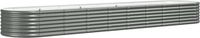vidaXL Plantenbak 368x80x36 cm gegalvaniseerd staal grijs