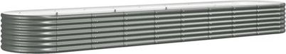 vidaXL Plantenbak 368x80x36 cm gegalvaniseerd staal grijs