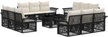 vidaXL - Tuinbank - Set - 2 zitplekken - Zwart - polyrattan