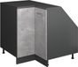 Vicco Rion Kast voor schuine wand Hoekkast – 75.6 x 81.6 cm met 1 deur, kastromp 60 cm diepte Beton