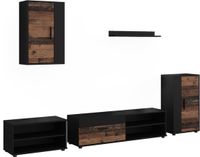 Vicco Woonwand Berno, Zwart/Oldstyle, Set van 5 stuks