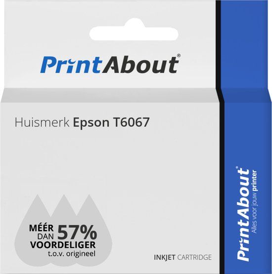 PrintAbout T6067 Licht-zwart Inktcartridge | Compatibel met Epson Stylus Pro 4800/4880 | 220ml
