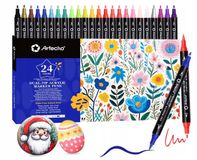 Merkloos Acryl Markers 24 Kleuren - Dubbele Punt voor Glas, Hout, Steen