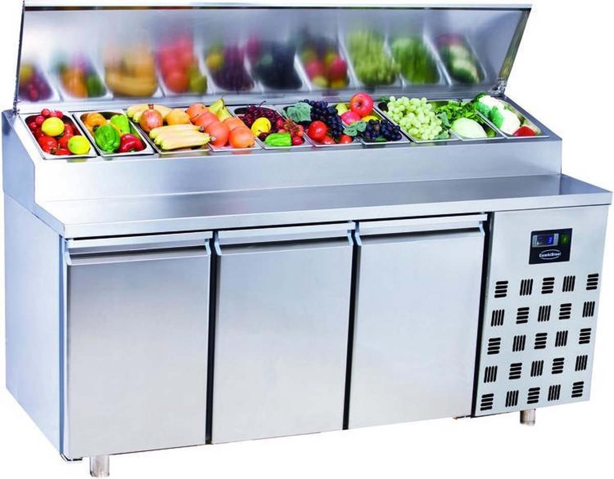 - Professionele Saladette | 3 Deuren | 10x 1/3GNPan | Pro Line | | 7489.5145 | Horeca