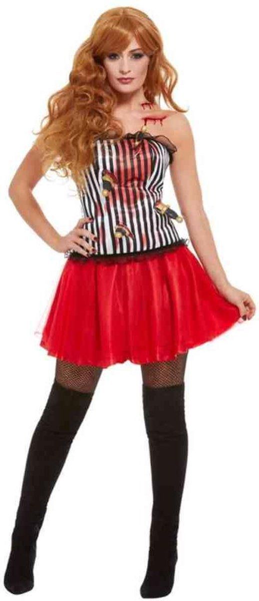 Smiffys Deluxe Knife Throwers Assistant Costume - White/Red - Size M