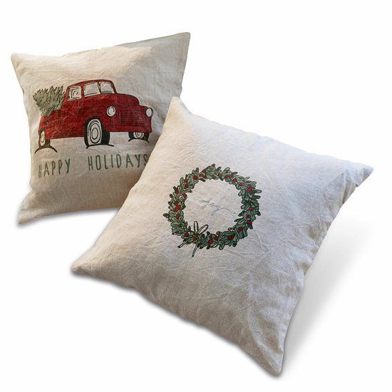 LOBERON Kussenhoes set van 2 Camon beige/rood