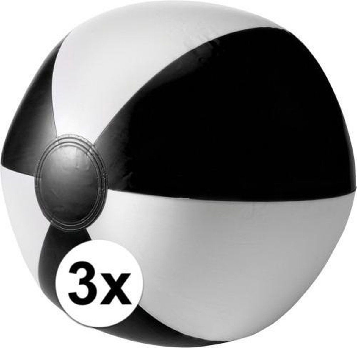 GIVI 3x Opblaasbare speelgoed strandbal zwart 26 cm