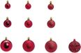 G. Wurm Kerstballen - set van 50 stuks - bordeauxrood - 3, 4, 6 cm - kunststof