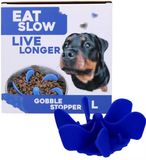 Eat Slow Live Longer Inzetstuk voor Anti-schrok Voerbak - L - Voerpuzzel - Slowfeeder voor Honden - Blauw - Gobble Stopper