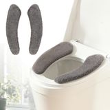 Merkloos Pluche Toiletstoelbekleding Pads - Wasbaar en Warm, Grijs