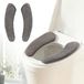 Merkloos Pluche Toiletstoelbekleding Pads - Wasbaar en Warm, Grijs
