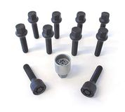 H&R Wielboutenset bolkonisch R13 M14x1.50 - Lengte 31mm - Zwart - 10 stuks